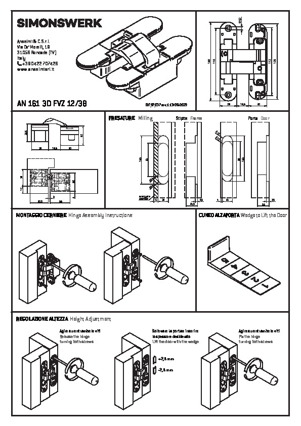 ANSELMI AN 161 3D FVZ 12/38 - Montāžas instrukcija (IT/EN)