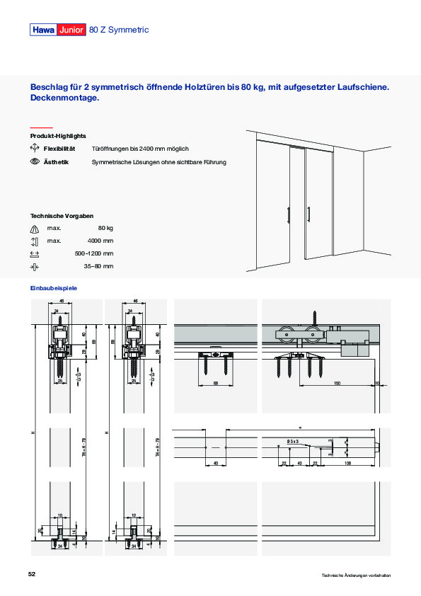 HAWA JUNIOR 80Z Symmetric - katalogs