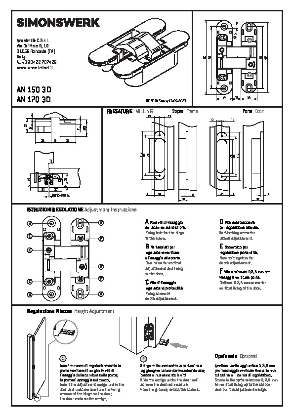 ANSELMI AN 150/170 3D - Fitting instruction (IT/EN)