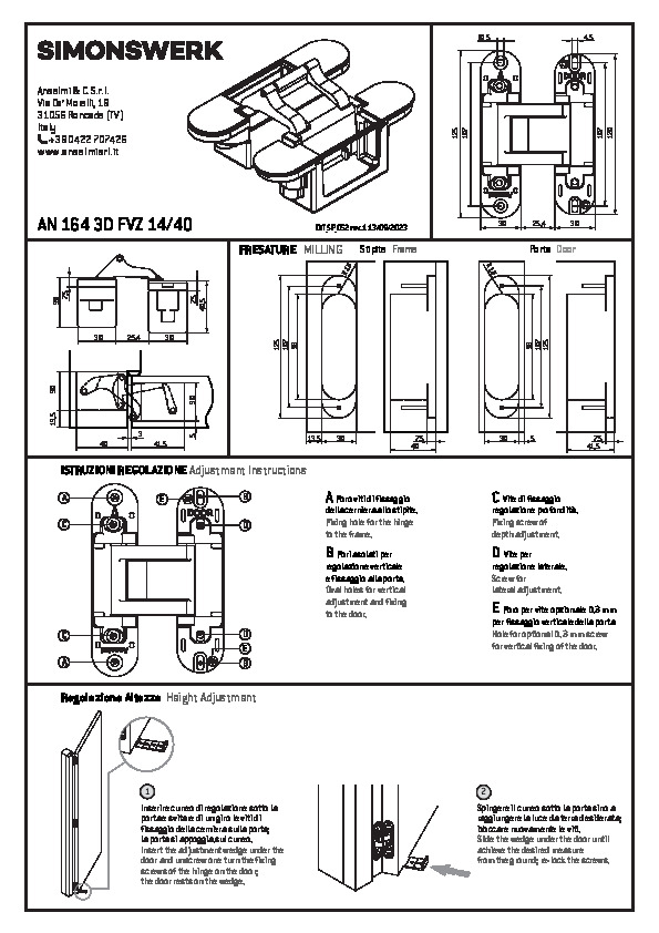 ANSELMI AN 164 3D FVZ 14/40 - Montāžas instrukcija (IT/EN)