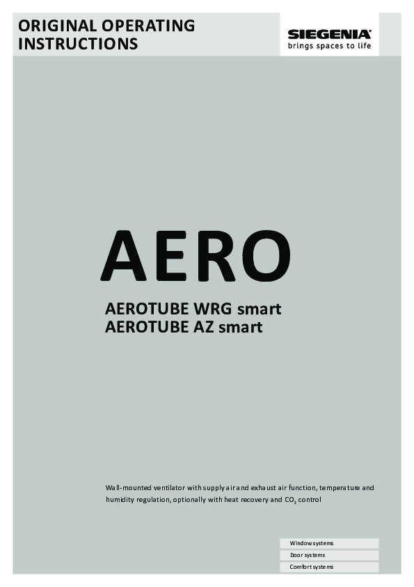 AEROTUBE AZ/WRG smart installation and operatig manual 2024