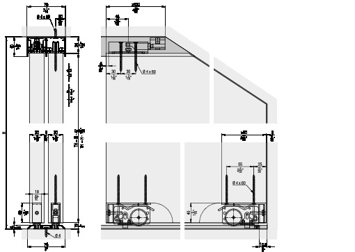 HAWA DIVIDO 80 H DS1 - installation examples