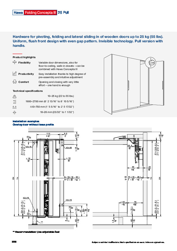 HAWA Folding Concepta III 25 PULL - sistēmas katalogs (EN)