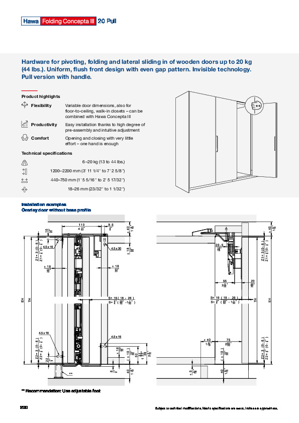 HAWA Folding Concepta III 20 PULL - sistēmas katalogs (EN)